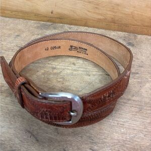 Vintage Men’s Justin lizard  Belt with Silver Buckle